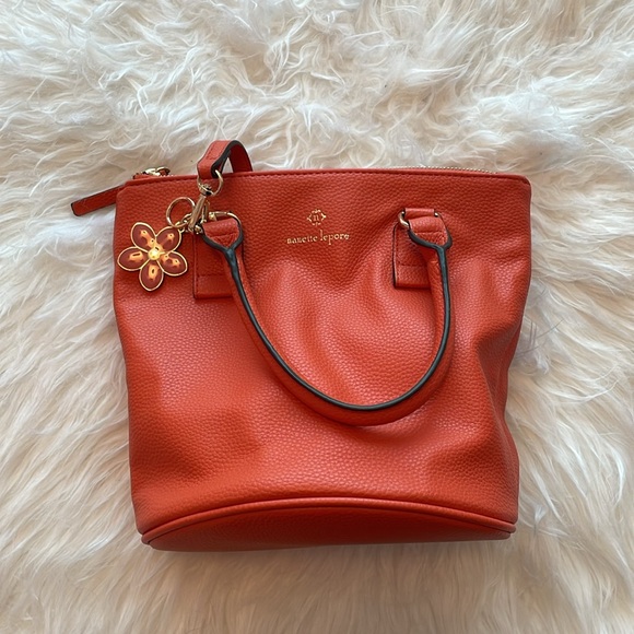 Nanette Lepore Orange Crossbody Bucket Purse - Picture 2 of 7